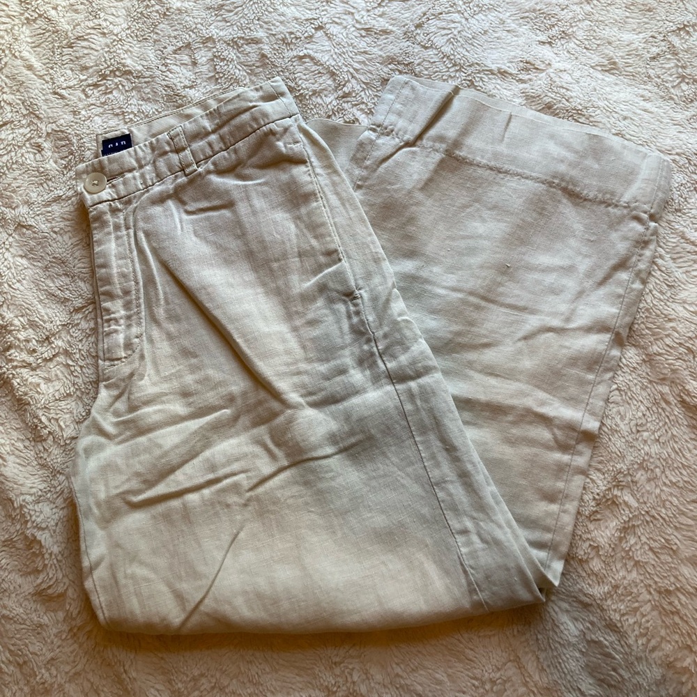 Gap 100% Linen Cropped Pants